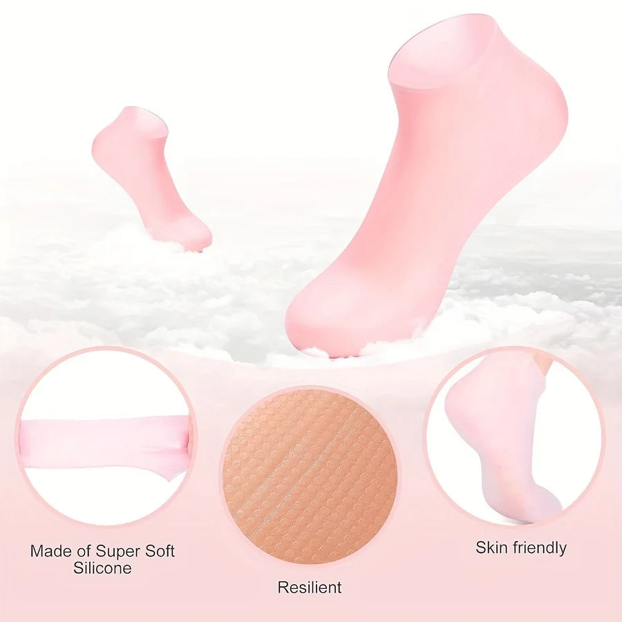 Silicone Gel Moisturizing Foot Socks - Dry & Cracked Heel Repair, Pedicure Care (1 Pair)