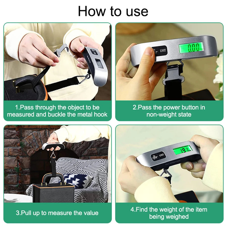 Digital Luggage Scale, 110 lb Capacity with LCD Display