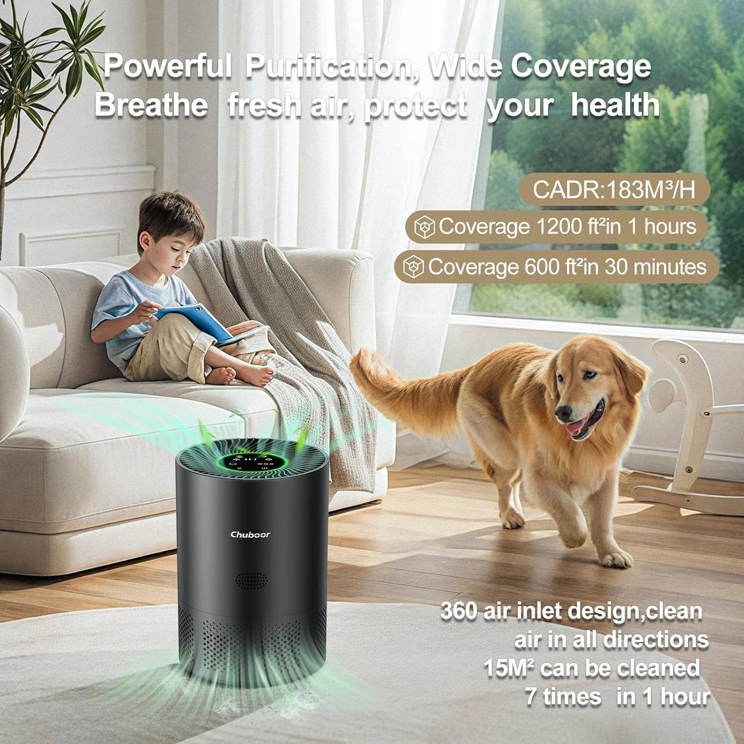 Air Purifier H13 HEPA – WiFi Smart, Removes Smoke, Dust, Pollen & Odors - Flexivo
