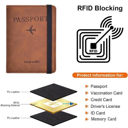 PU Leather Passport Wallet with Card Slots