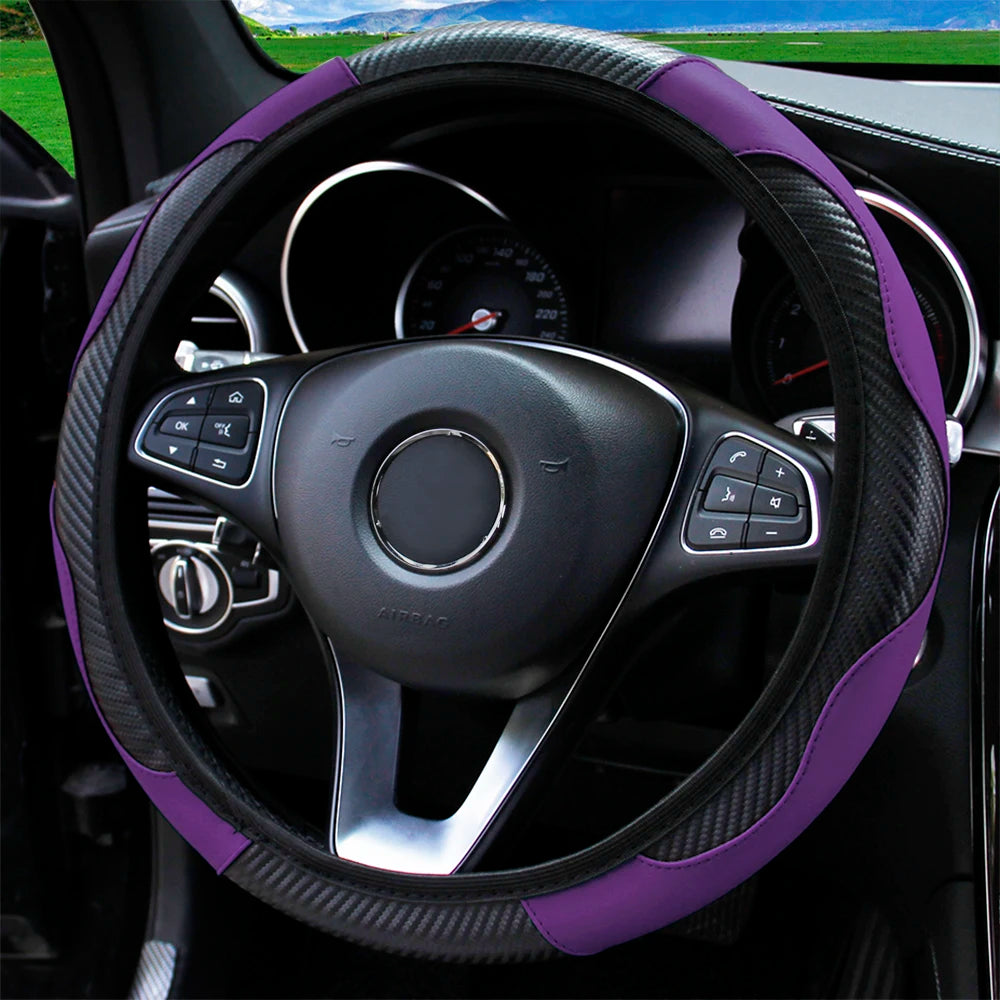 PU Steering Wheel Cover for 14.5–15 in Wheels