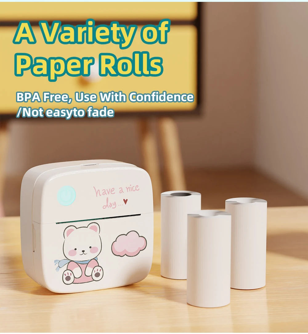 Mini Bluetooth Label Printer – 57mm Thermal, 1200mAh, No Ink Needed