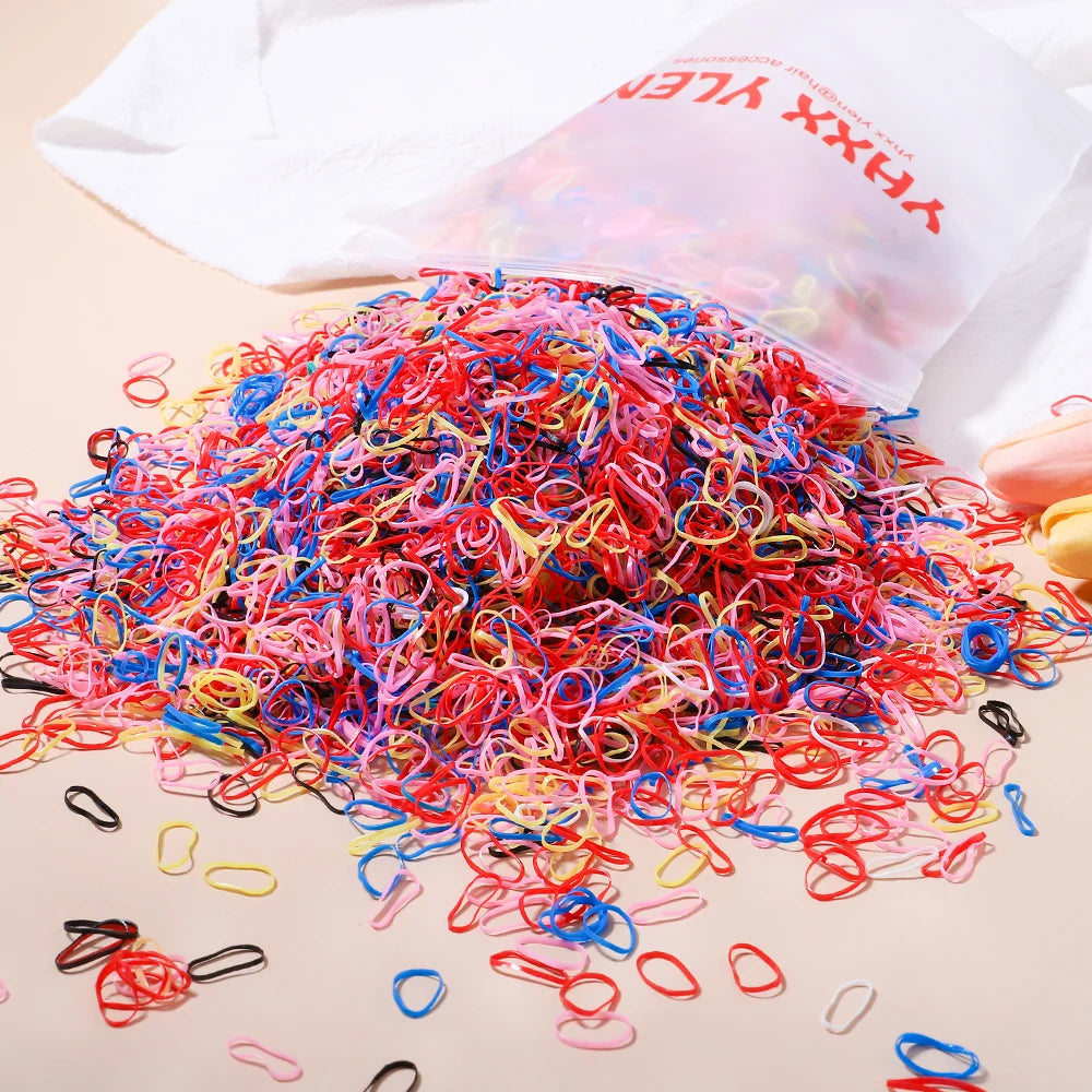 Mini Rubber Hair Ties, 500–2,000 Pack