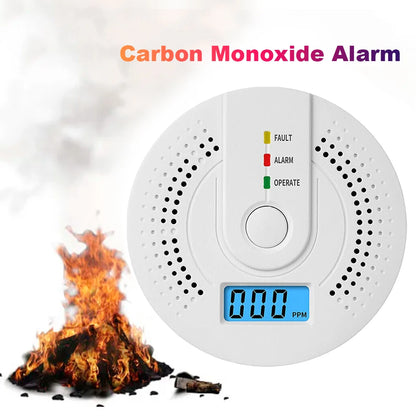 Digital Carbon Monoxide Detector with LED Display & Sound Alarm - Battery Powered CO Monitor
