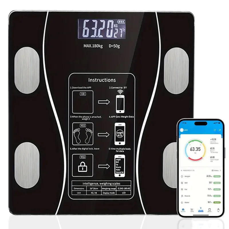 Smart Body Fat Scale – LED Digital Bathroom Scale with Body Composition Analysis