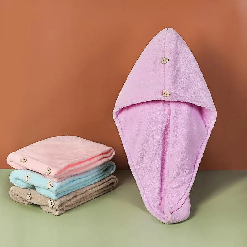 Microfiber Hair Towel Turban - Quick-Dry Anti-Frizz Wrap with Button Lock | Available in 1, 3, 5 & 10-Pack - Flexivo