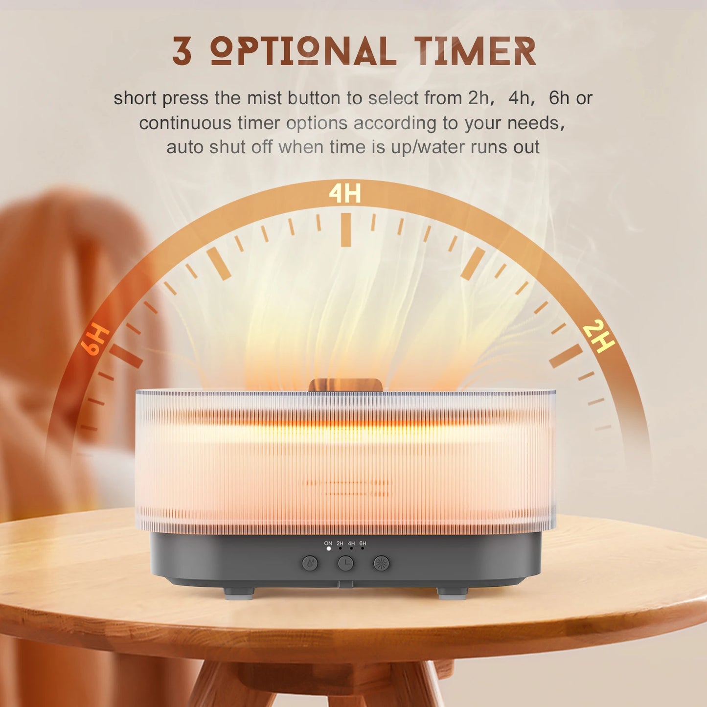 Sejoy Flame Aroma Diffuser - Essential Oil Humidifier with LED Light for Home