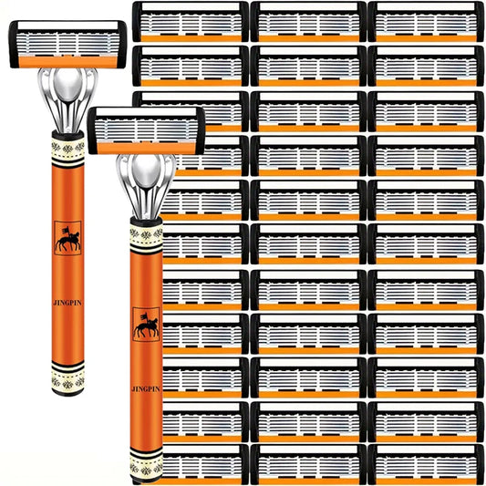 6-Layer Safety Razor Set with Stainless Steel Blades