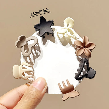 Mini Claw Hair Clips, Assorted Neutral Colors