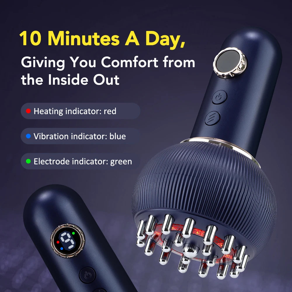 Electric Meridian Massage Brush with Red Light Therapy, Microcurrent & Lymphatic Drainage Guasha Tool - Flexivo