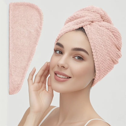 Textured Hair Towel Wrap with Button Fastening