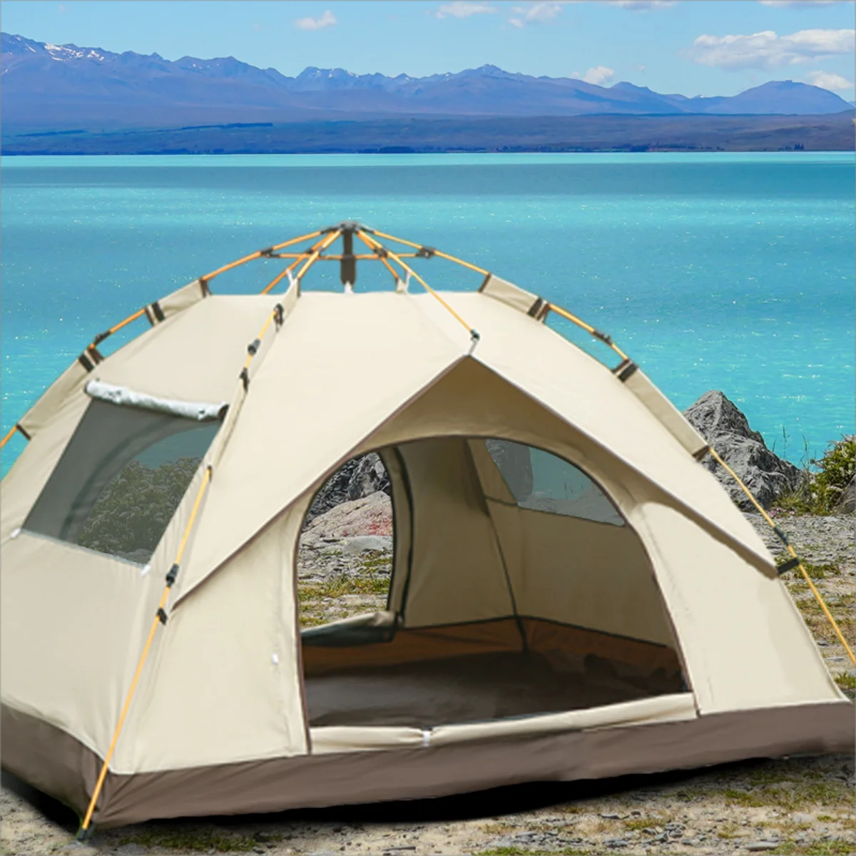 4-Person Automatic Pop-Up Camping Tent – Waterproof 4-Season