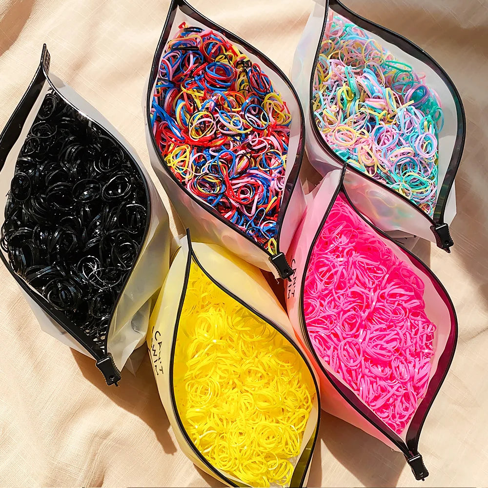 Mini Rubber Hair Ties, 500–2,000 Pack