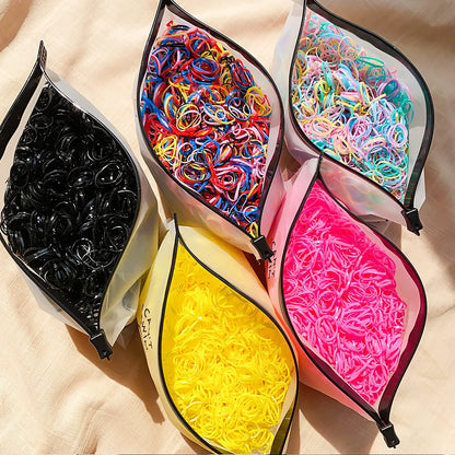 Mini Rubber Hair Ties, 500–2,000 Pack