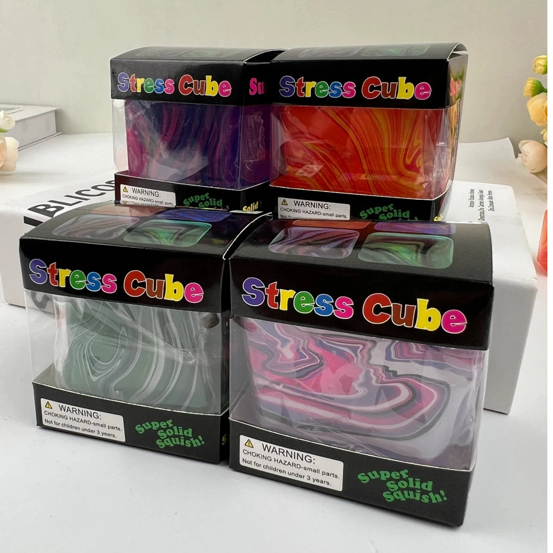 Sensory Stress Relief Cube — Squishy Gel-Filled Ball