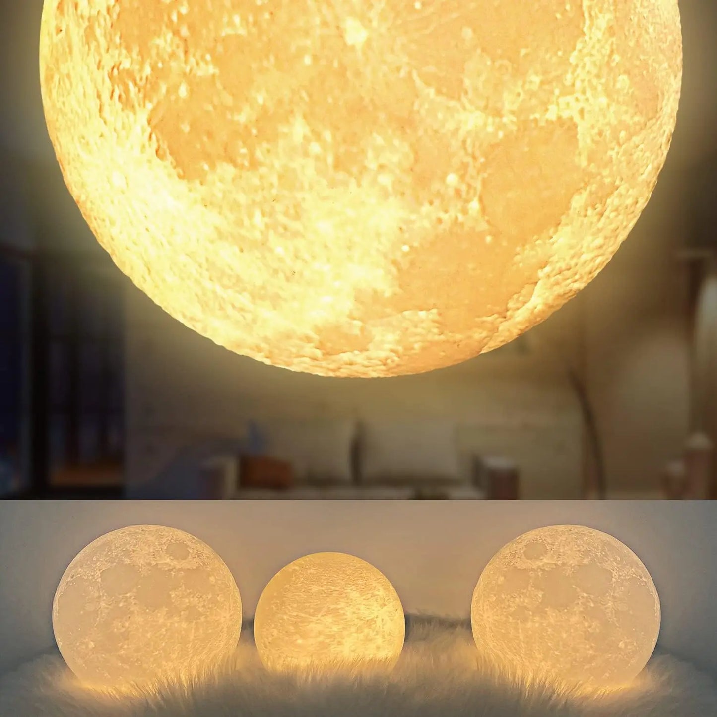 Magnetic Levitating Moon Lamp with Wooden Base