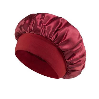 Satin Sleep Bonnet with Wide Elastic Band