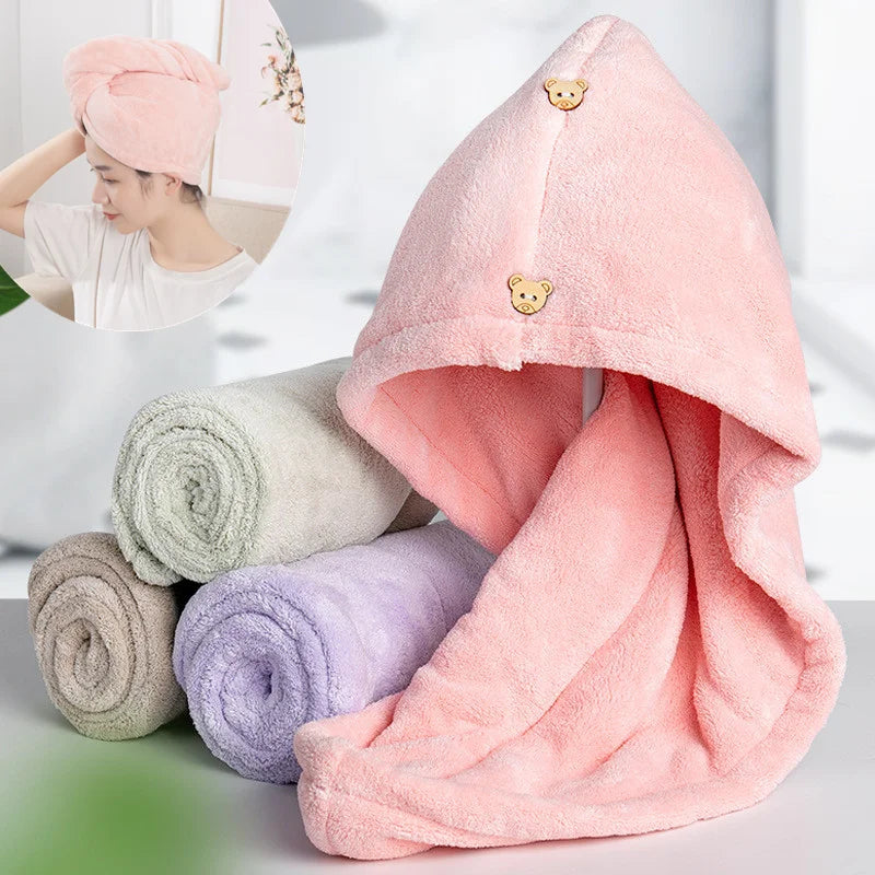Microfiber Hair Towel Turban - Quick-Dry Anti-Frizz Wrap with Button Lock | Available in 1, 3, 5 & 10-Pack - Flexivo