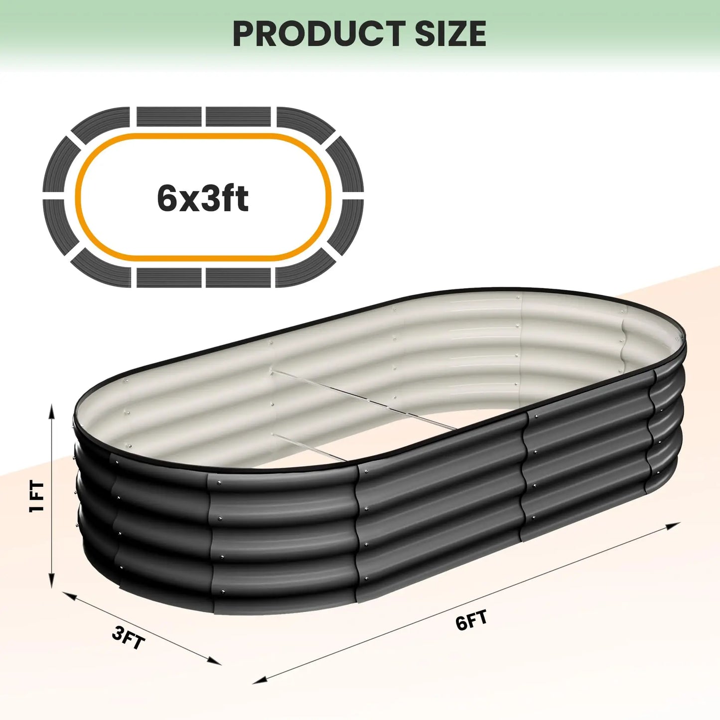 2-Pack Oval Galvanized Steel Raised Garden Bed – Anti-Rust Metal Planter Box for Vegetables, Herbs & Flowers - Flexivo