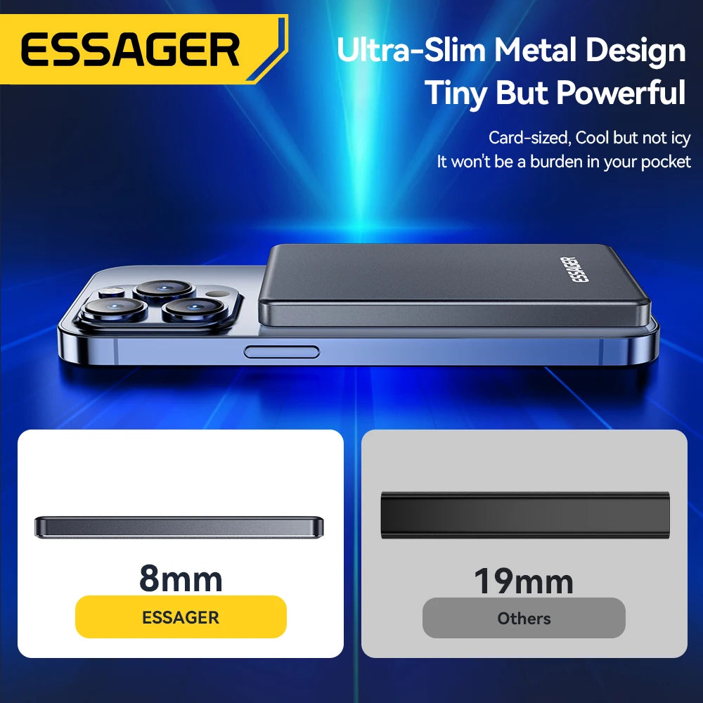 5000mAh Wireless Power Bank - Slim Design, 20W MagSafe Compatible Fast Charging - Flexivo