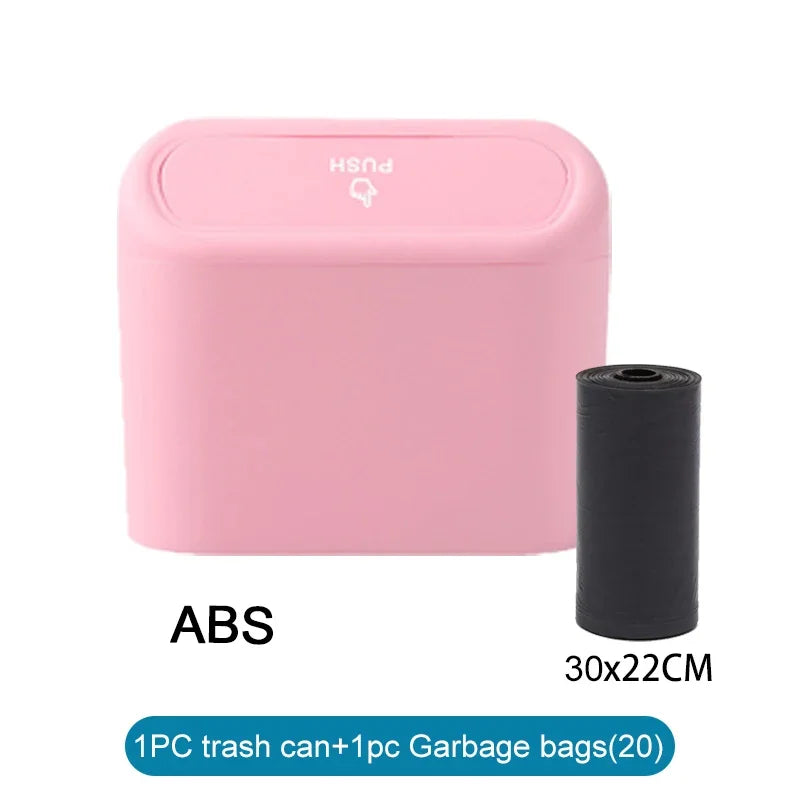 Mini Car Trash Can with Press-Open Lid