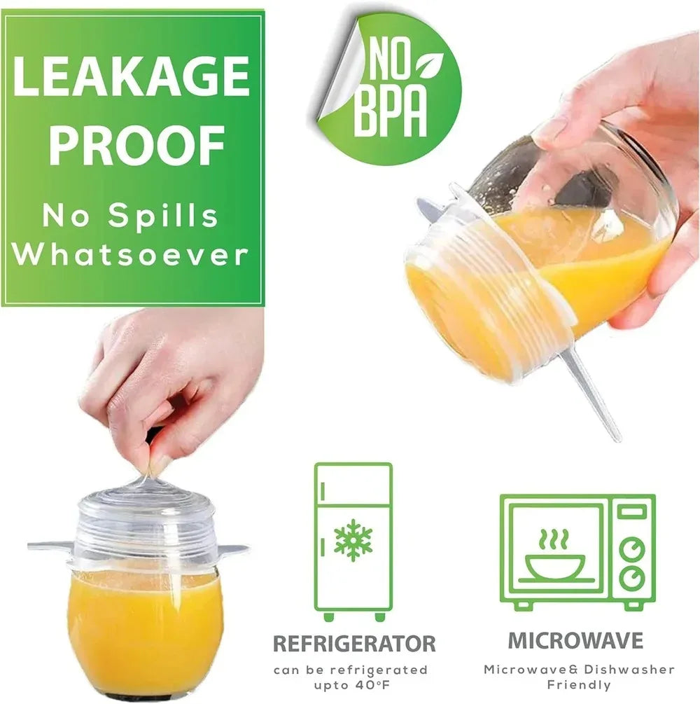 Silicone Stretch Lids - 6-Piece Reusable Food Storage Cover Set