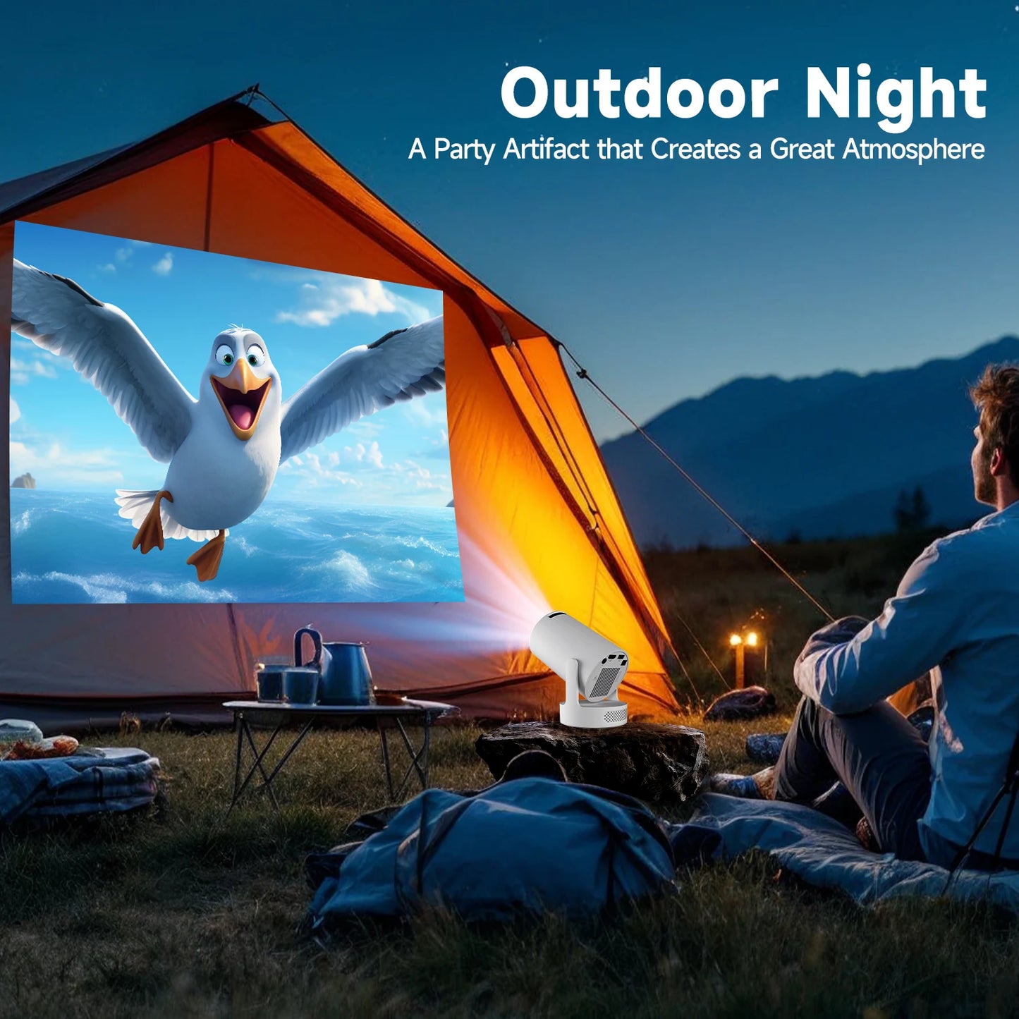 Magcubic HY300 Pro+ Mini Projector — Android 14, WiFi 6, 8000 Lumens