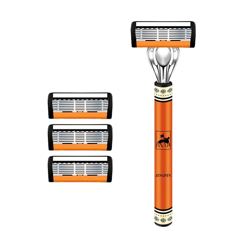 6-Layer Safety Razor Set with Stainless Steel Blades