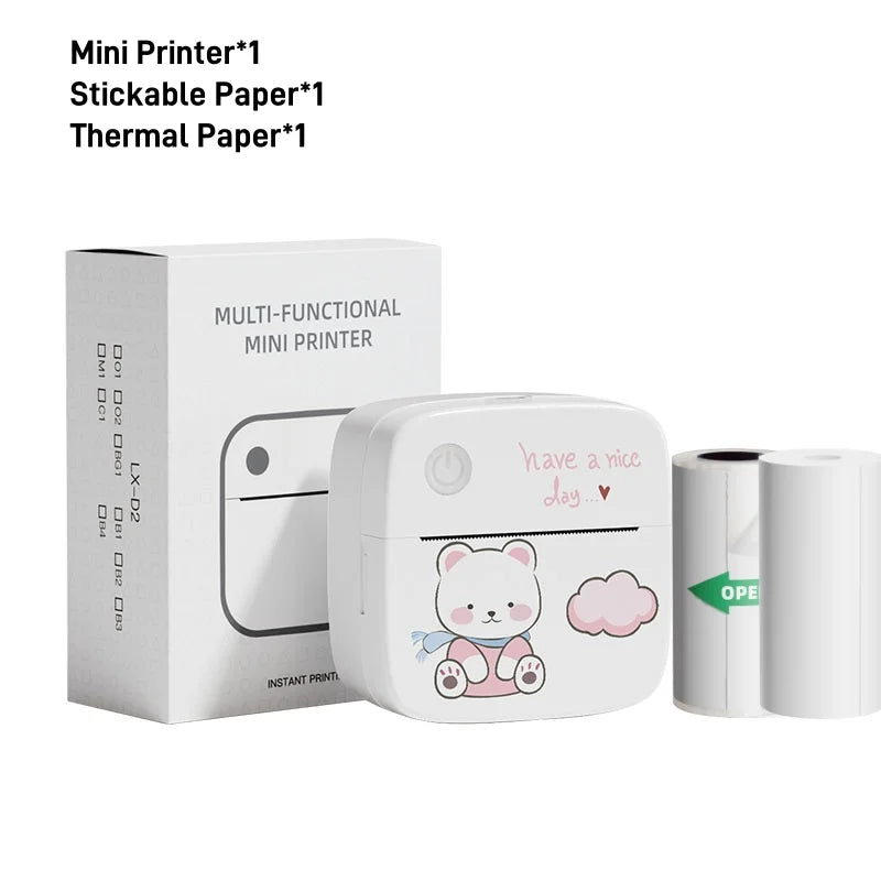 Mini Bluetooth Label Printer – 57mm Thermal, 1200mAh, No Ink Needed