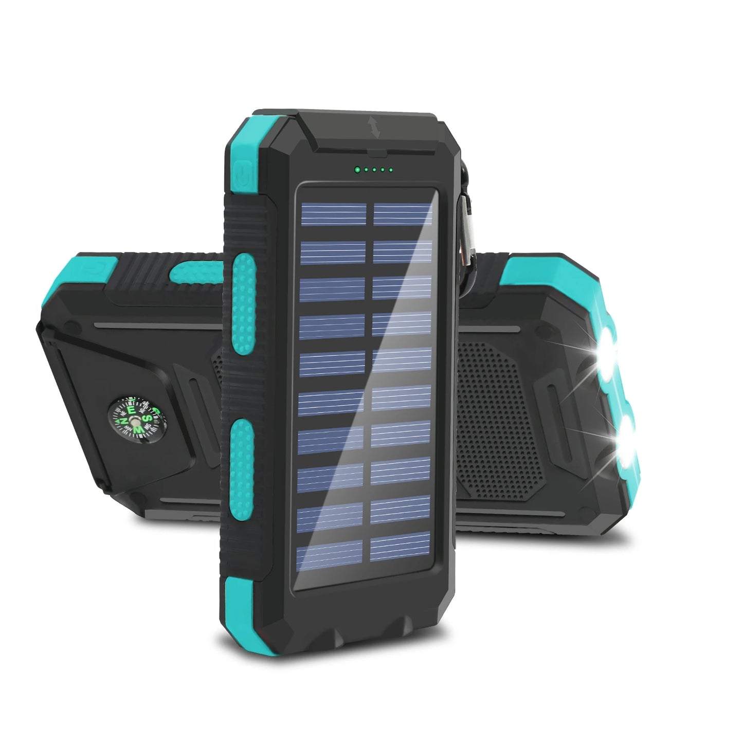 20,000mAh Solar Power Bank with LED Flashlight & Compass