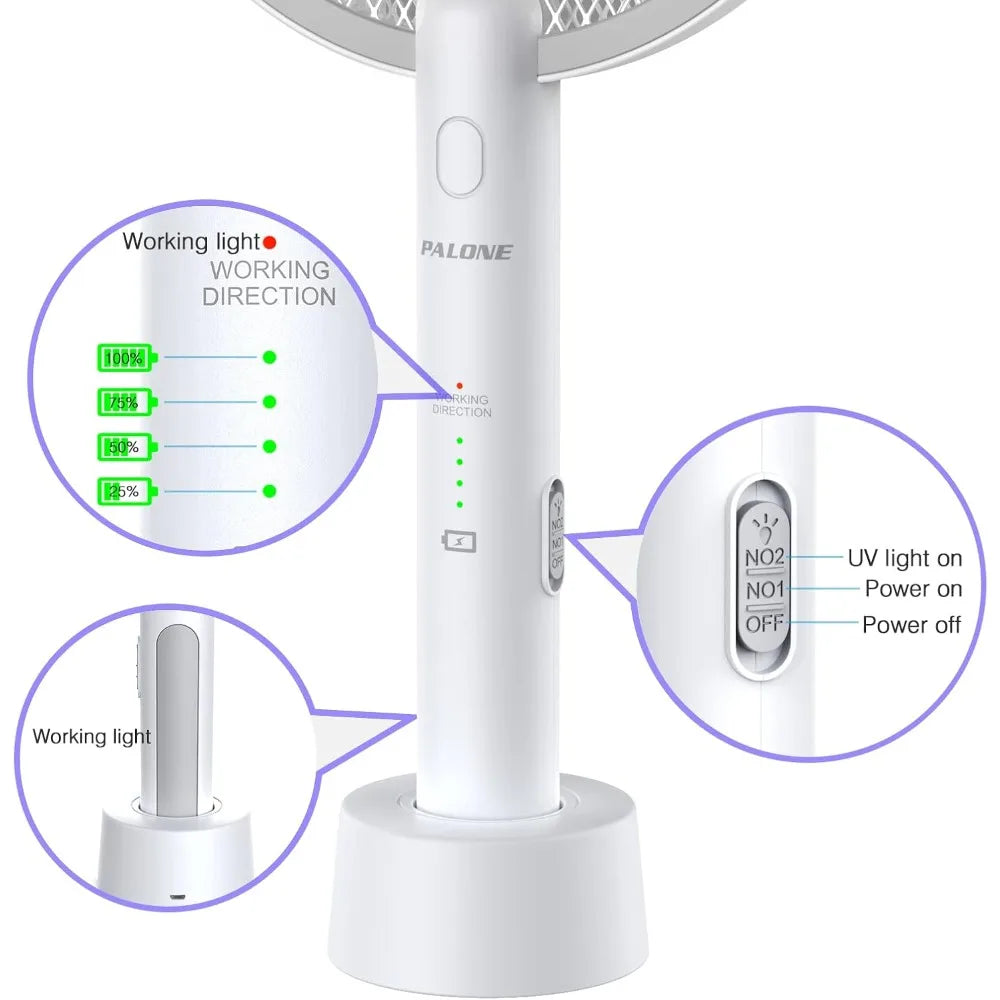 Rechargeable Electric Insect Swatter with Charging Dock