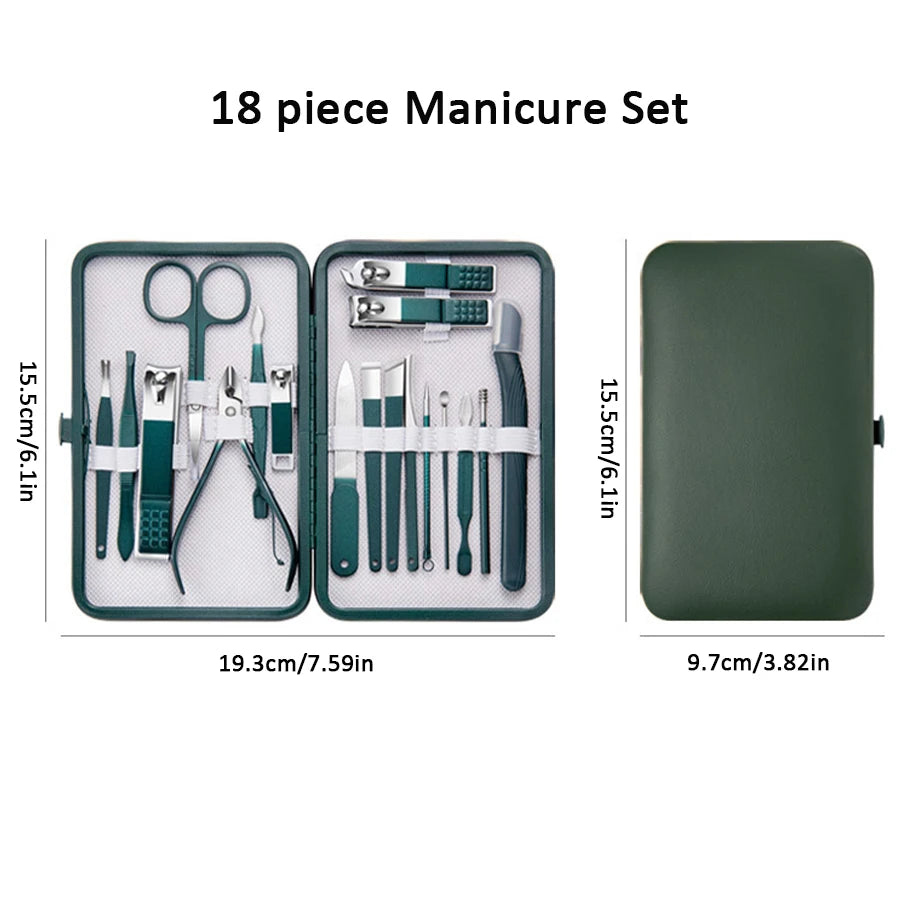 Stainless Steel Nail Care Kit with Travel Case