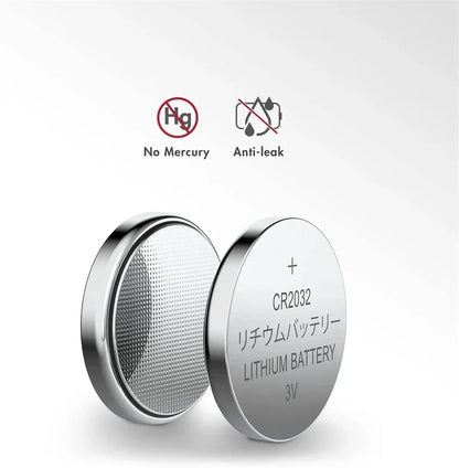 CR2032 Lithium Button Cell Batteries - 3V Coin Battery for Car Keys, Watches & Electronics