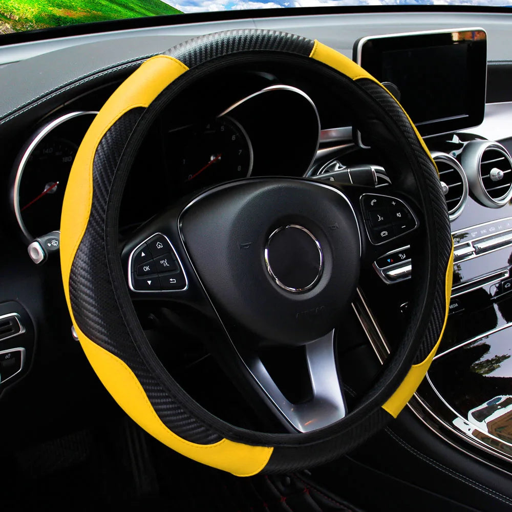 PU Steering Wheel Cover for 14.5–15 in Wheels