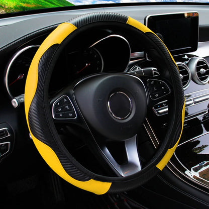 PU Steering Wheel Cover for 14.5–15 in Wheels