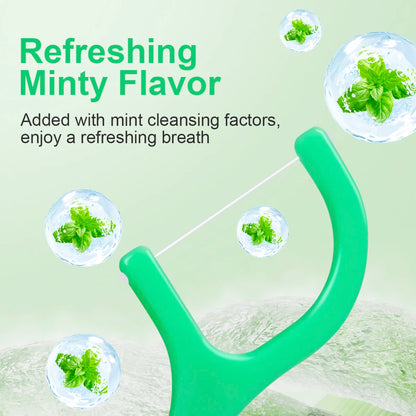 Mint Dental Floss Picks — Disposable Interdental Sticks for Deep Cleaning