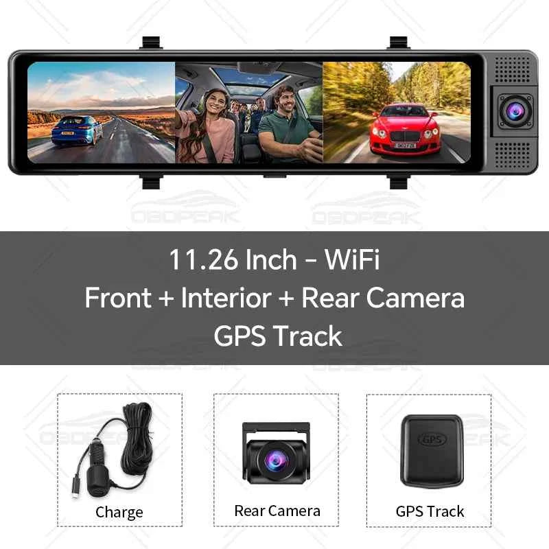 H330 3-Channel 4K Dash Cam with WiFi, GPS, and Night Vision - Flexivo