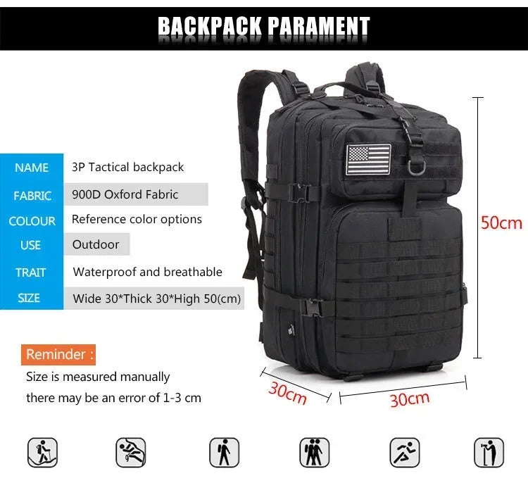 45L Tactical Backpack – Molle Hiking & Camping Pack