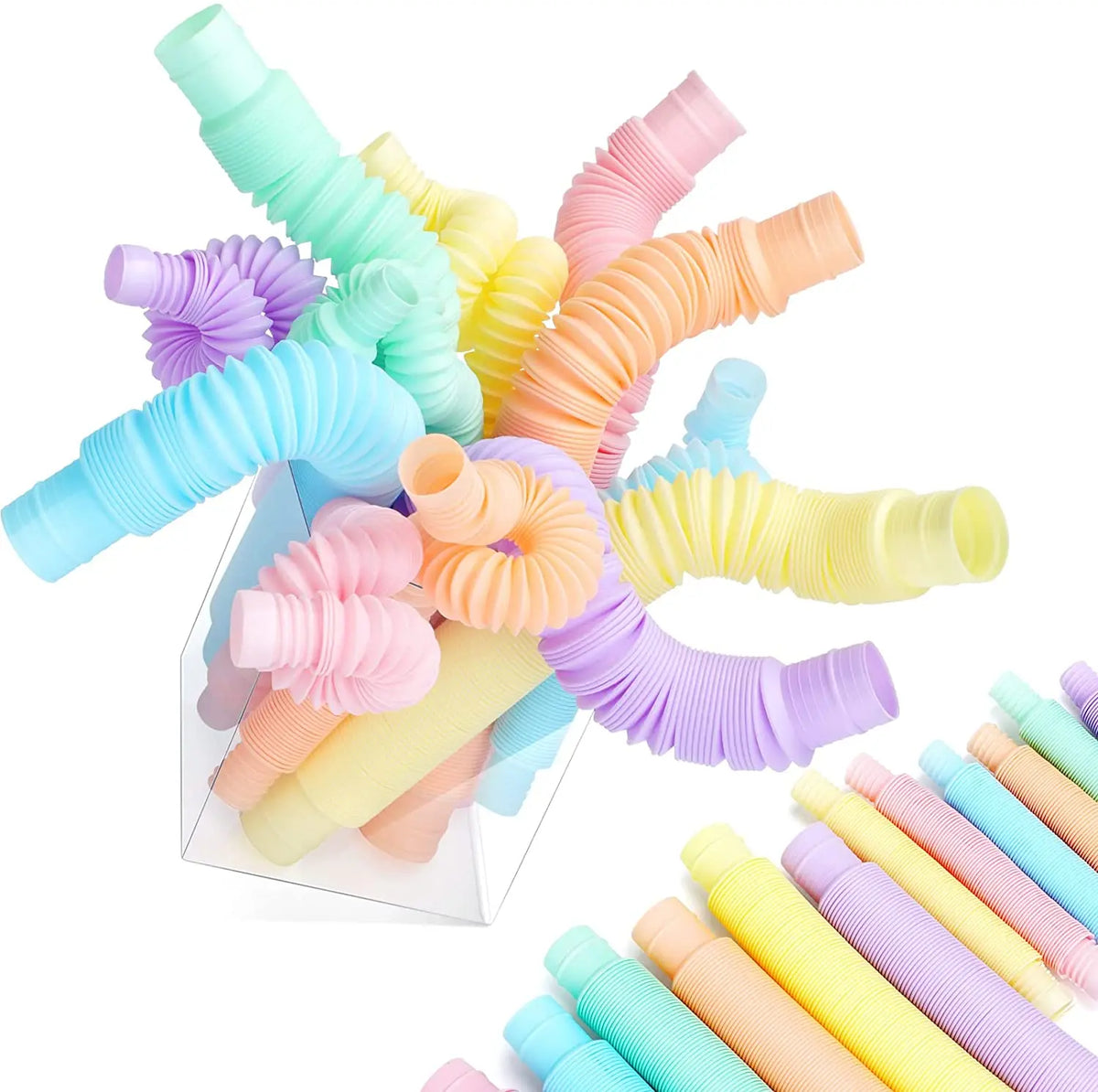 Mini Pop Tube Sensory Fidget Toys — 4 Pack, Colorful, Heavy-Duty