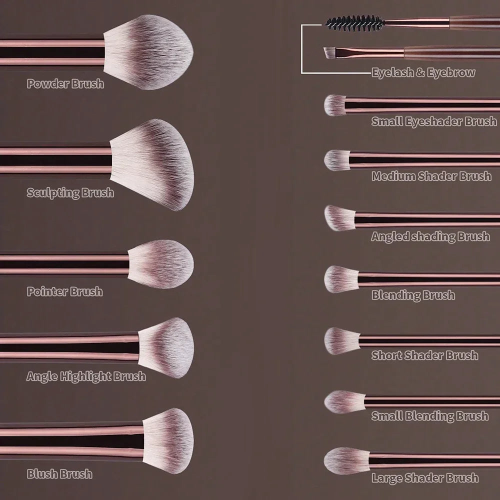 Kabuki Makeup Brush Set – 13 & 14 Piece Professional Blending Kit