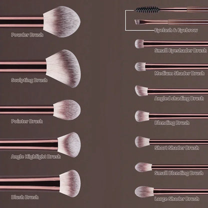 Kabuki Makeup Brush Set – 13 & 14 Piece Professional Blending Kit