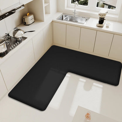 L-Shaped Kitchen Floor Mat — Non-Slip, Water & Oil Absorbent Flannel Rug