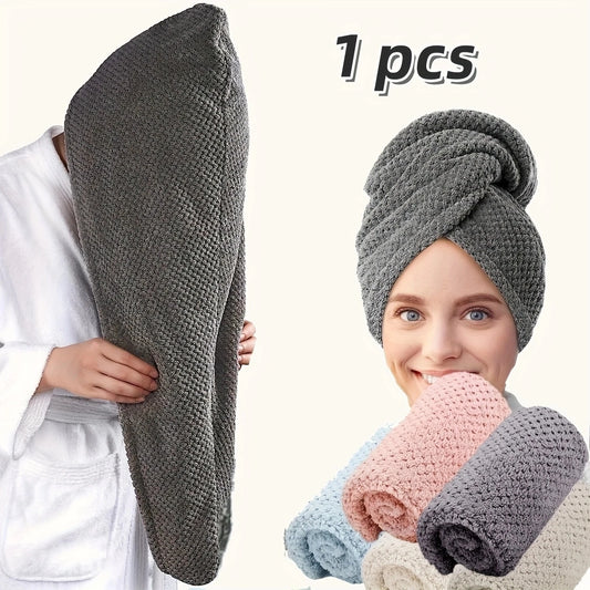 Textured Hair Towel Wrap with Button Fastening