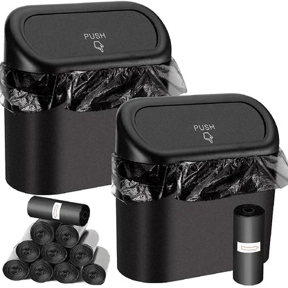 Mini Car Trash Can with Press-Open Lid