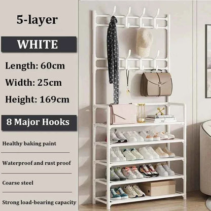 Multi-Layer Shoe and Hat Rack - Stylish Freestanding Organizer for Entryway and Bedroom - Flexivo
