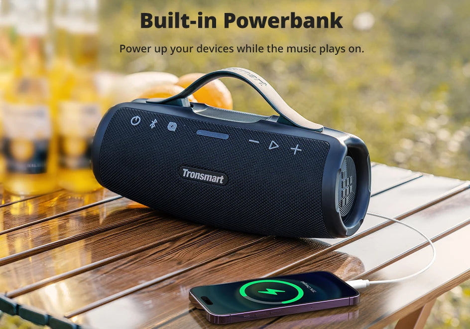 Tronsmart Mirtune S100 Bluetooth Speaker - 50W Portable Wireless Speaker with IPX7 Waterproof, Powerbank & App Control