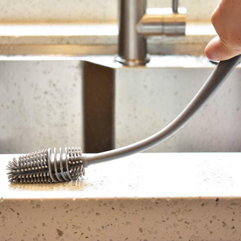 Long-Handle Silicone Bottle & Cup Cleaning Brush