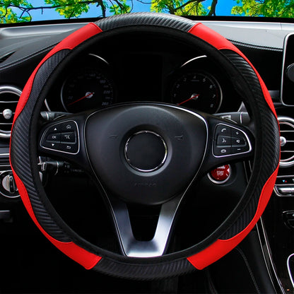PU Steering Wheel Cover for 14.5–15 in Wheels