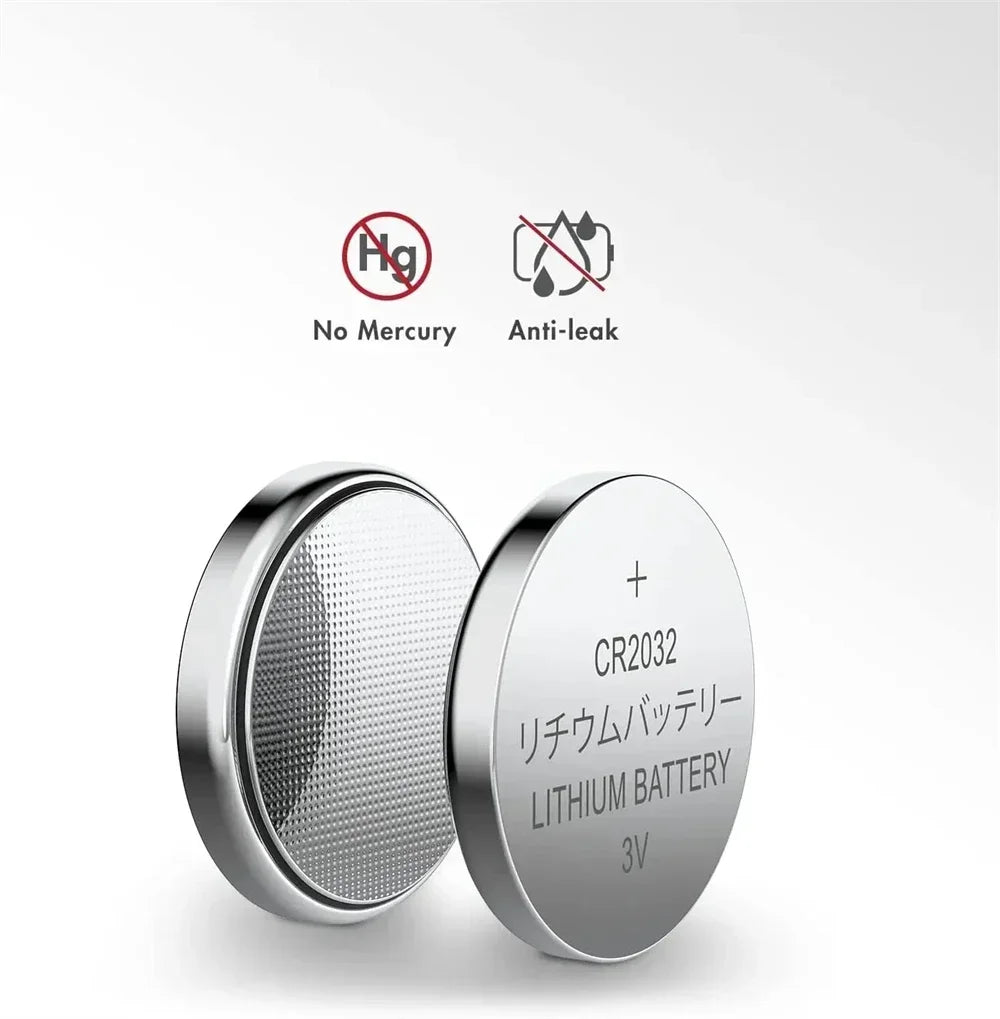 CR2032 Lithium Button Cell Batteries - 3V Coin Battery for Car Keys, Watches & Electronics