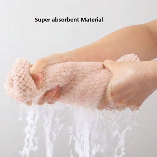 Textured Hair Towel Wrap with Button Fastening